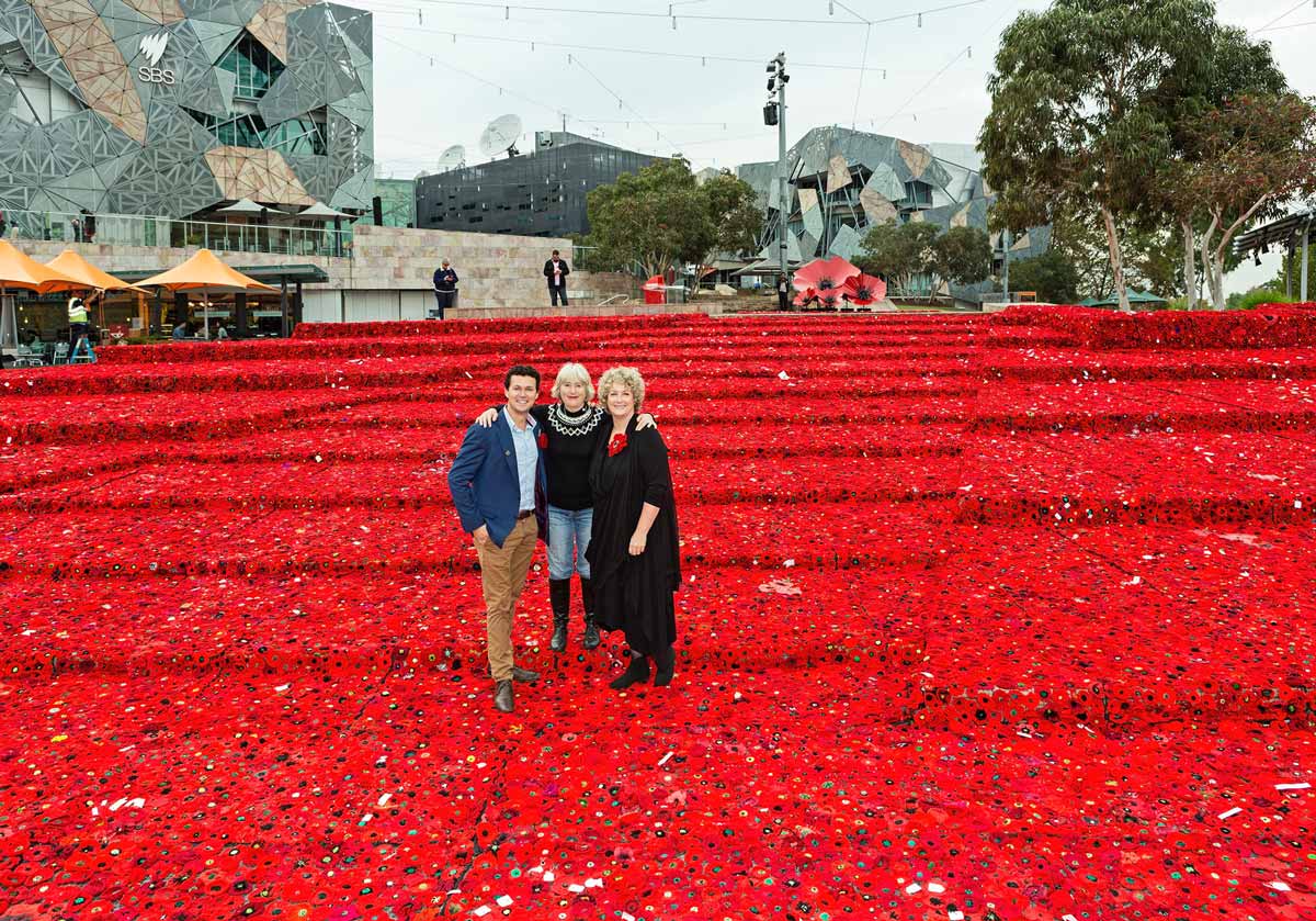 Phillip-Johnson-Landscapes-and-Lynn-Berry's-5000-Poppies-Project---Federal-Square-Melbourne-24th-April-2015-12